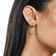 Thin inside out diamond hoops - on model