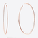14K rose gold large thin inside out diamond hoops