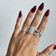 Wide tag diamond ring-on model