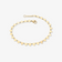 14K yellow gold heart disc chain bracelet