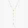 14K yellow gold disc lariat crossary necklace