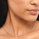 Thin diamond tennis necklace - on model