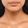 Thin diamond tennis necklace - on model