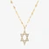 14K yellow gold star of david diamond pendant necklace