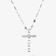 14K white gold baguette diamond everyday cross pendant necklace