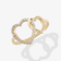 14K yellow gold interlocking diamond heart ring