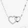 14K white gold interlocking diamond heart pendant necklace