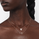 Interlocking diamond heart pendant necklace - on model