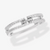 14K white gold thin tag link moveable diamond ring