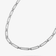 14K white gold thin tag link moveable diamond choker necklace