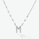 14K white gold diamond initial pendant necklace