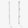 14K white gold fancies curve link diamond linear earrings