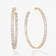 14K yellow gold inside out baguette diamond hoops