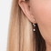 Solo diamond stacked linear earrings - on model