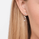 Solo diamond stacked linear earrings - on model
