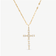 14K yellow gold elevated diamond everyday cross necklace