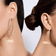 Upside down hoops small diamond front to back - on model