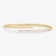 14K yellow gold criss cross baguette diamond bangle