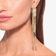 Rectangle link chainmail front to back earrings - on model