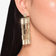 Rectangle link chandelier earrings - on model