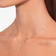 Mini diamond tennis lariat necklace - on model