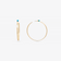 14K yellow gold large solo turquoise sunrise hoops