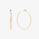 14K yellow gold large solo turquoise sunrise hoops