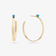 14K yellow gold small solo turquoise sunrise hoops
