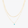 14K yellow gold solo turquoise double strand necklace