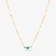 14K yellow gold solo turquoise & diamond charm necklace