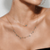 Solo turquoise & diamond charm necklace - on model