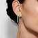 Small turquoise front to back upside down hoops - on model