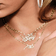 Small cursive wifey diamond necklace - on model