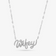 14K white gold small cursive wifey diamond necklace