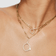 Eclipse diamond paperclip lariat necklace - on model