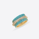 14K yellow gold mega turquoise & diamond kinetic ring