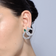 Mixed fancy diamond circle hoops - on model