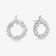 14K white gold mixed fancy diamond circle hoops