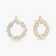 14K yellow gold mixed fancy diamond circle hoops