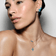 Turquoise bar pendant necklace - on model