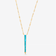 14K yellow gold graduating turquoise drop necklace