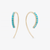 14K yellow gold mini turquoise hooked on hoops
