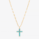 14K yellow gold turquoise cross necklace