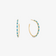14K yellow gold small turquoise & diamond hoops