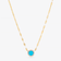 14K yellow gold turquoise & diamond disc pendant necklace