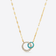 14K yellow gold turquoise & diamond interlocking cusp necklace