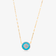 14K yellow gold turquoise & diamond evil eye necklace