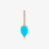 14K yellow gold turquoise & diamond removeable pendant