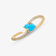 14K yellow gold turquoise & pear diamond wavey ring
