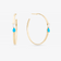 14K yellow gold small turquoise & pear diamond hoops